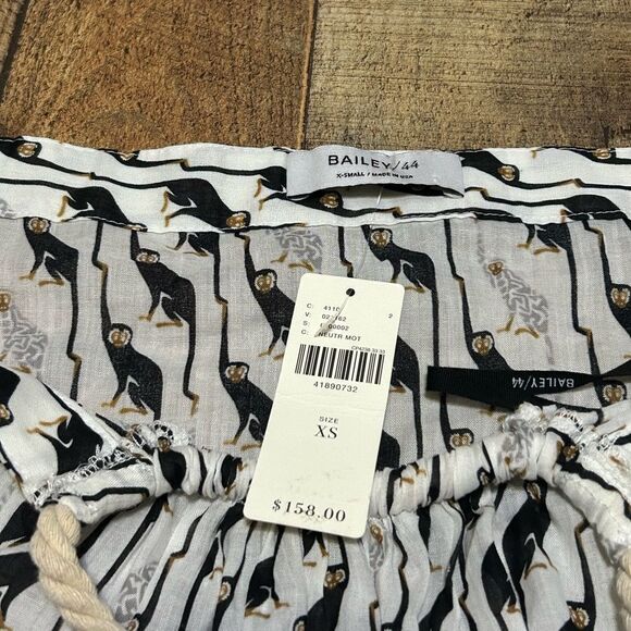 Bailey/44 Anthro Juniper Monkey Print Rope Tie Halter Top Breathable Blouse XS - Picture 4 of 13